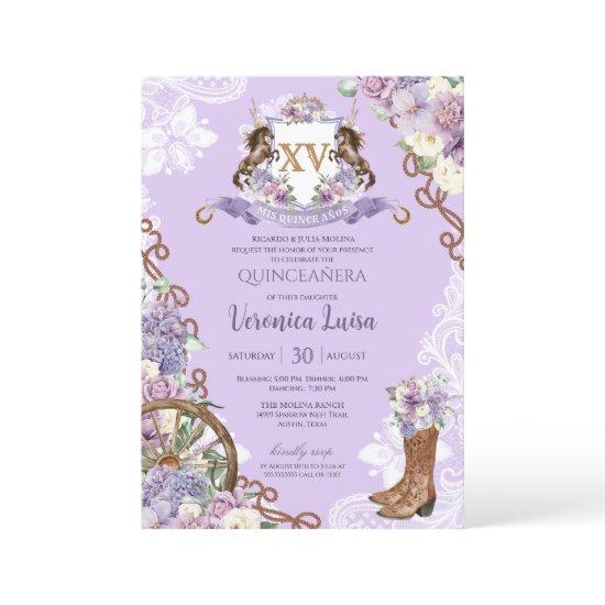 Lilac Purple Classy Western Charro Quinceanera