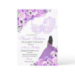Lilac Purple Floral Masquerade Sweet 16
