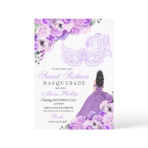 Lilac Purple Floral Masquerade Sweet 16