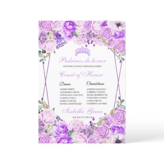 Lilac Purple Floral Quinceanera Court of Honor