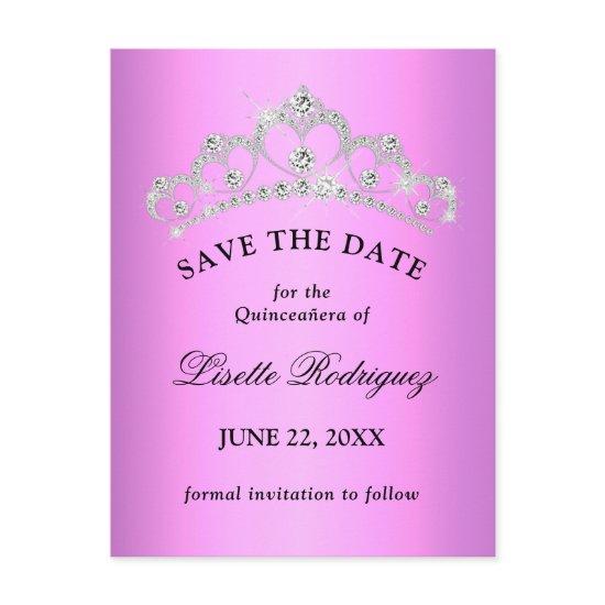 Lilac Purple Quinceanera Save The Date Postcard