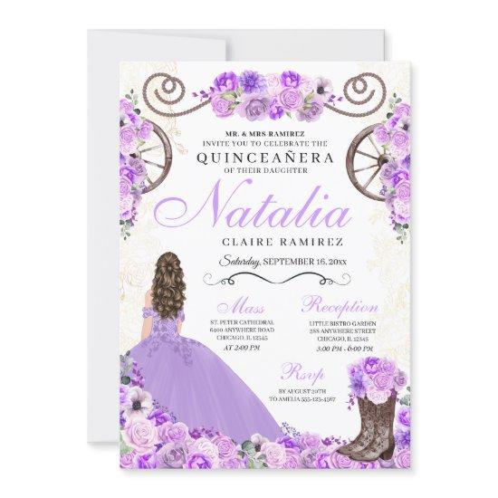 Lilac Purple Ranchero Princess Dress Quinceanera