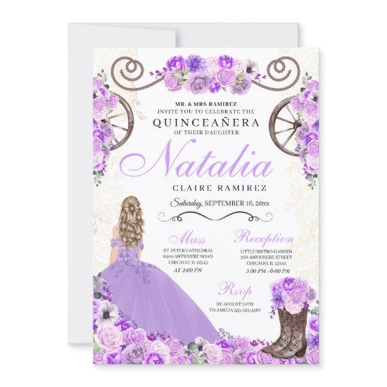 Lilac Purple Ranchero Princess Dress Quinceanera