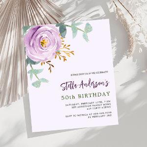 Lilac purple rose budget birthday