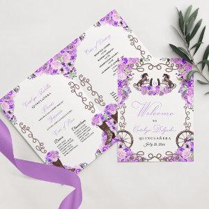 Lilac Purple Western Charro Quinceañera Program