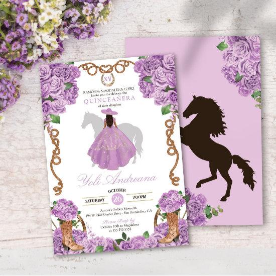 Lilac Purple Western Charro Vestidos Quinceanera