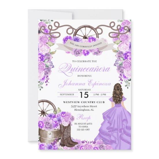 Lilac Purple Western Princess Ranchero Quinceanera