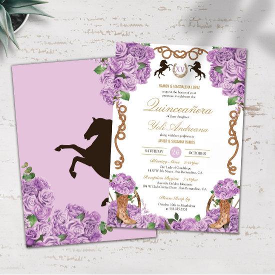 Lilac Rose Light Purple Ranchera Quinceanera