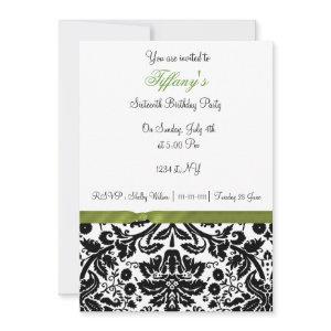 lime damask Sweet Sixteen party