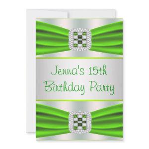 Lime Green Diamond Girls 15th Birthday Party