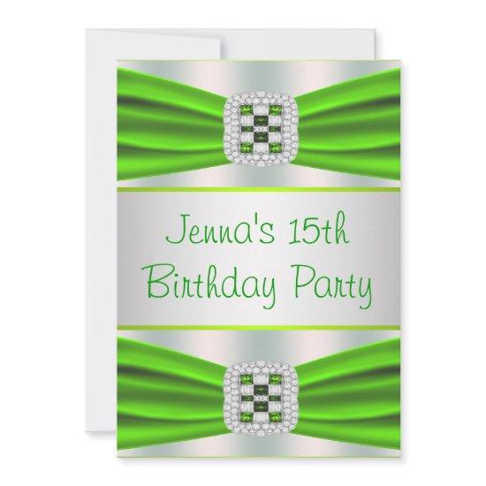 Lime Green Diamond Girls 15th Birthday Party