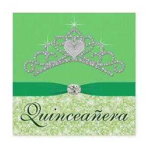 Lime Green Diamond Tiara Green Quincenera
