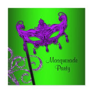 Lime Green Purple Masquerade Party