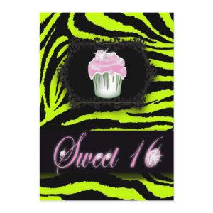 Lime Green Zebra Print Sweet 16 Party