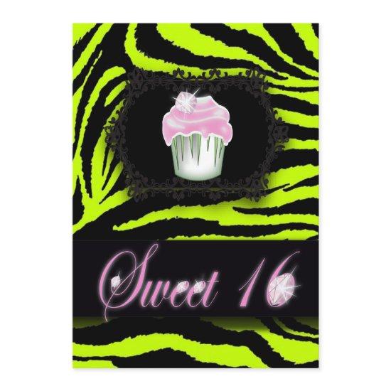 Lime Green Zebra Print Sweet 16 Party
