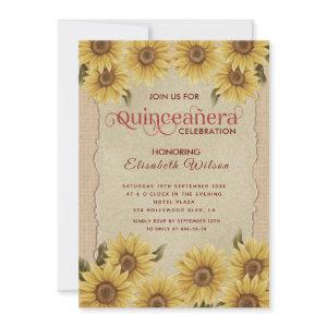 Linen vintage romantic sunflower Quinceañera