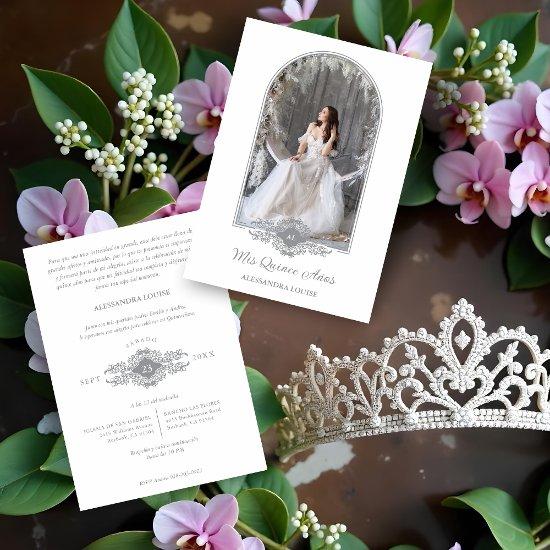 Lovely Quinceañera Spanish Stilysh Grey Chic Arch