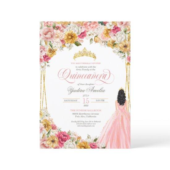 Lush Blush Pink Yellow Floral & Gown Quinceanera I