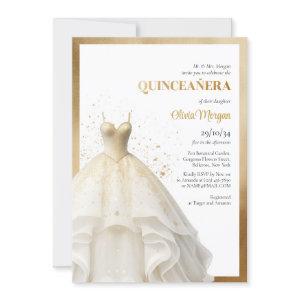 Lux elegant gold ball dress glamour Quinceañera