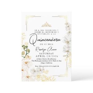 Lux White Orchid Princess Tiara Quinceañera