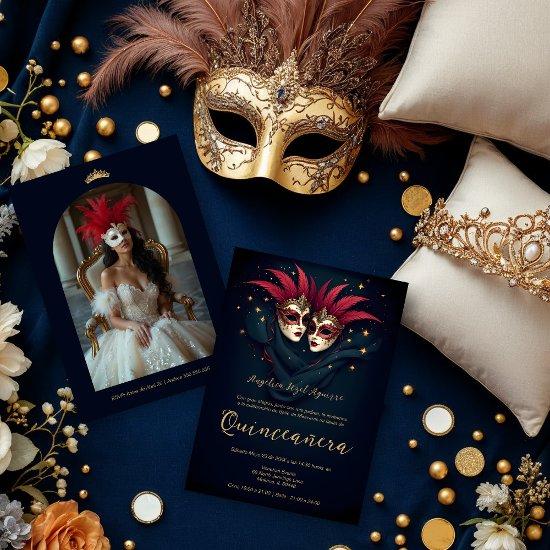 Luxurious Glam Venetian Mask Quinceañera Party