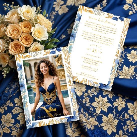 Luxurious Navy Blue & Gold Exquisite Tiara XV's