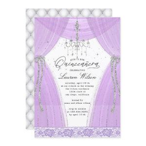 luxurious purple chandelier sparkle Quinceanera