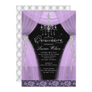 luxurious purple chandelier sparkle Quinceanera