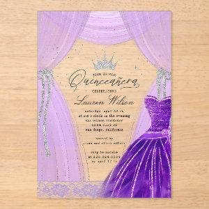 Luxurious Purple Princess Sparkle Quinceanera Acrylic