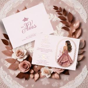 Luxurious Rose Gold Oval Frame Charming MIs XV Foil