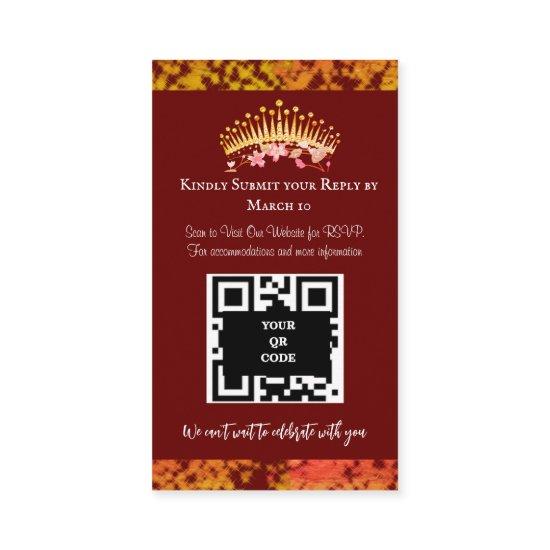 Luxury Burgundy Elegant Quinceañera Spanish Enclosure Card