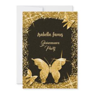 luxury classy glitter black gold Butterfly elegant