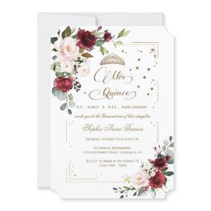 Luxury Gold Glitter Floral Mis Quince Quinceañera