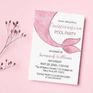 Luxury Rose Gold Pink Mermaid Tail Quinceañera
