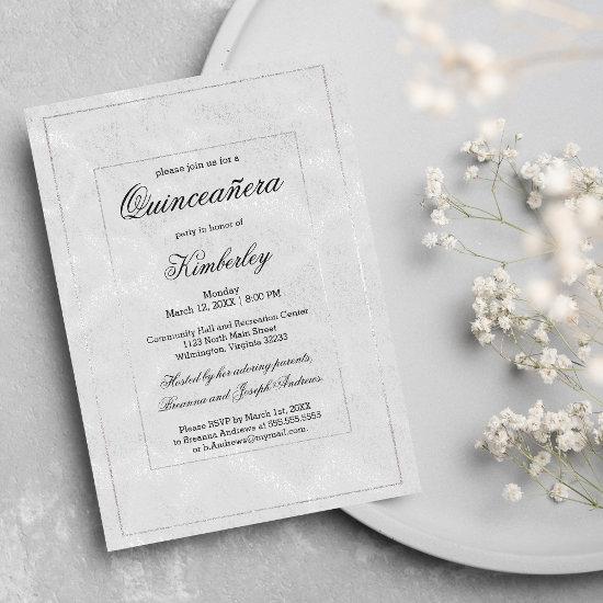 Luxury Simple Elegant Silver Glitter Quinceañera