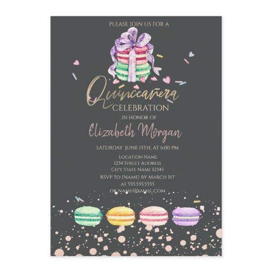Macarons Confetti Dots Quinceañera