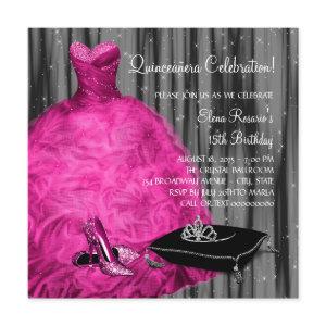 Magenta Dress High Heel Shoes Princess Quinceanera