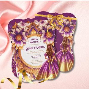 Magenta Gold Quinceañera Dress Princess Sweet16