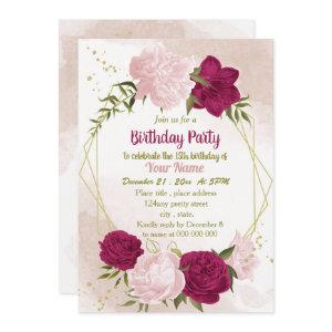 magenta pink flowers green leaves birthday