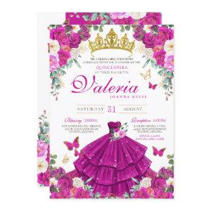 Magenta Purple Pink Butterfly Princess Quinceañera