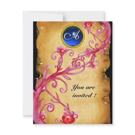 MAGIC BERRIES  MONOGRAM,  blue
