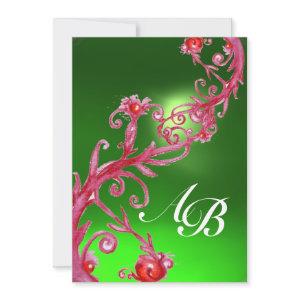 MAGIC BERRIES,MONOGRAM emerald green red