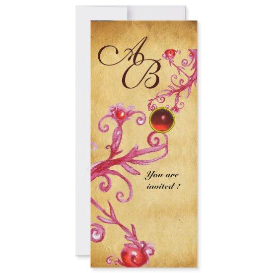 MAGIC BERRIES  MONOGRAM  Parchment Red Ruby