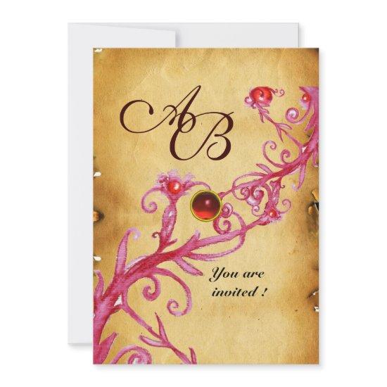 MAGIC BERRIES  MONOGRAM  Parchment Red Ruby