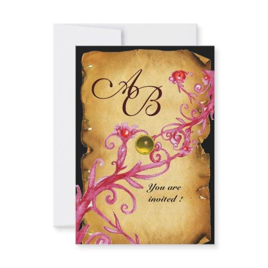 MAGIC BERRIES  MONOGRAM  Parchment Yellow rsvp