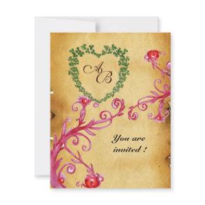 MAGIC BERRIES SHAMROCK HEART MONOGRAM  parchment