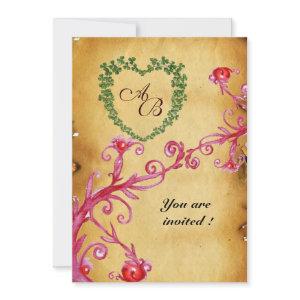 MAGIC BERRIES SHAMROCK HEART MONOGRAM  parchment