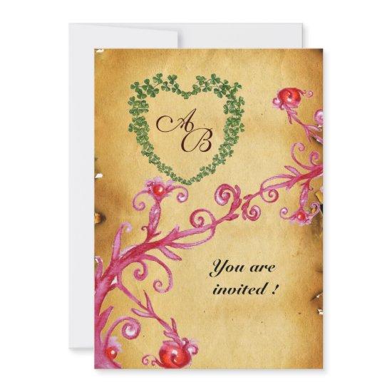 MAGIC BERRIES SHAMROCK HEART MONOGRAM  parchment