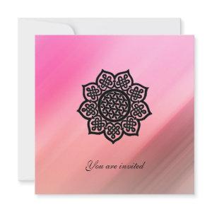 MAGIC EVENT BLACK CELTIC FLOWER Pink Silk Invite