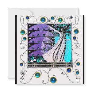 MAGIC OF THE  SPRING,bright purple black aqua blue
